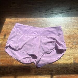 Lilac Lululemon Low Rise Speed Up Shorts